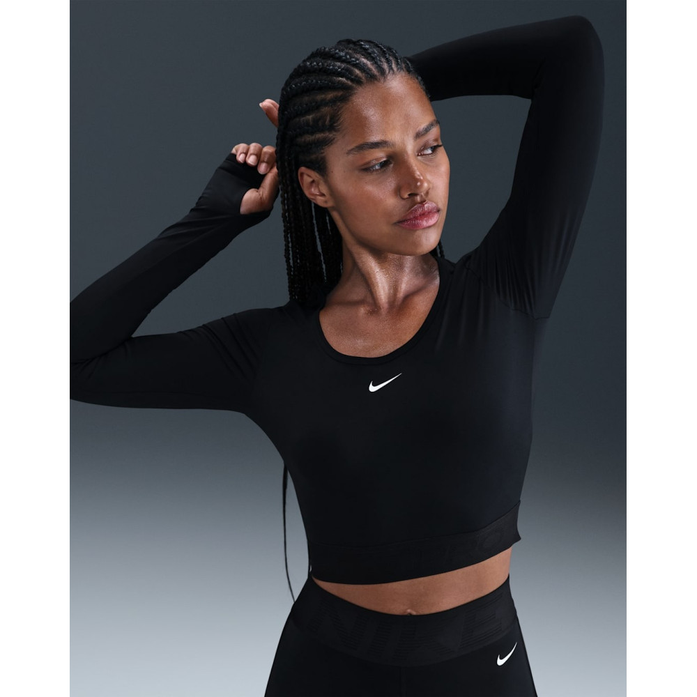 Женская футболка Nike Pro Dri-FIT Shine Cropped Top HV9992-010