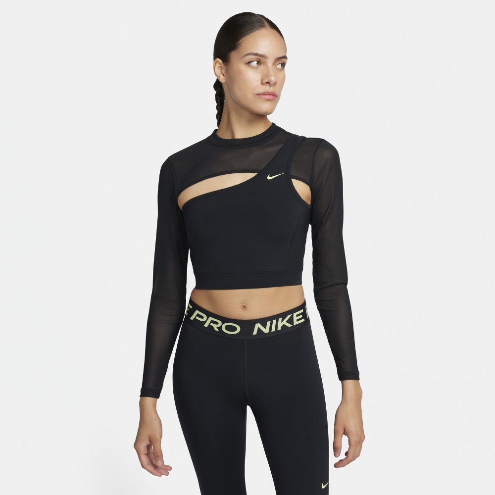 Женская футболка Nike Pro Long-Sleeve Cropped Top FB5683-010